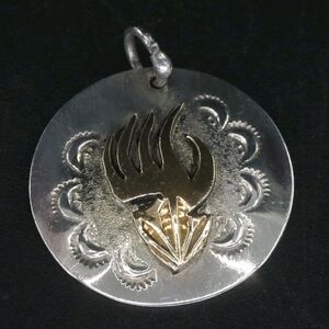 Sterling Silver & 12K GF NAVAJO GEORGE JONES Bear Paw Necklace Pendant